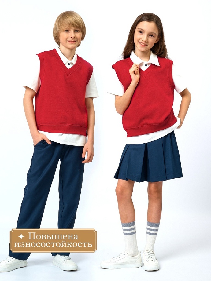 Жилет из фактурного трикотажа в цвете: Красный Ole! Twice - фото 1