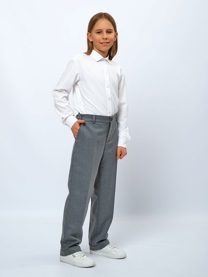 Рубашка классическая из смесового хлопка в цвете: Белый Ole! Twice - фото 5