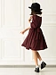 Платье в ретро стиле со съемным белым воротником в цвете: Бордовый Ole! Twice - фото 3