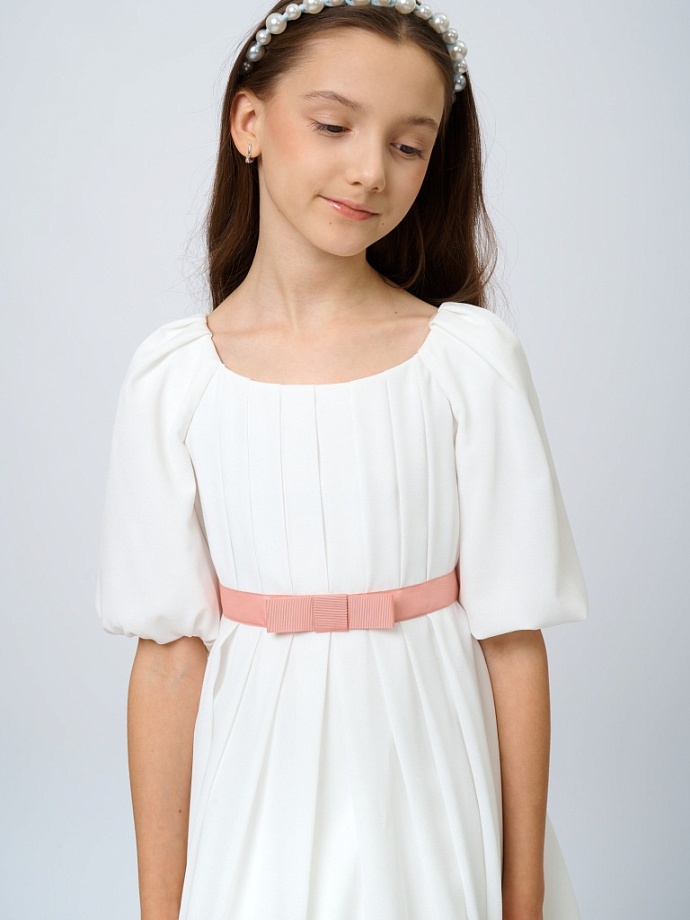 Платье с драпировкой в романтическом стиле в цвете: Молочный Ole! Twice - фото 2