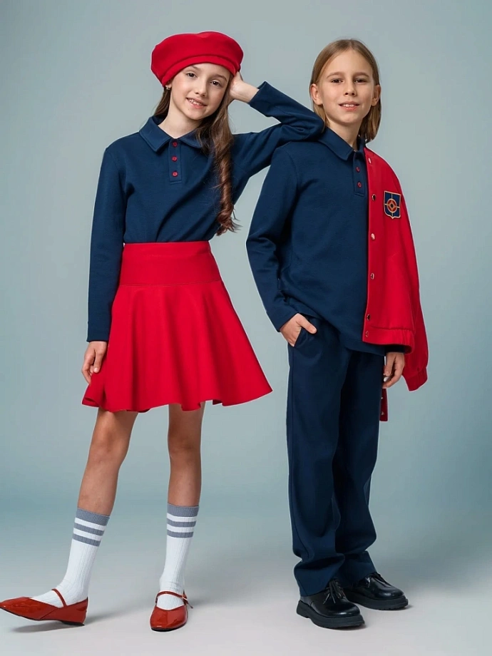 Поло с длинным рукавом унисекс в цвете: Синий Ole! Twice - фото 1