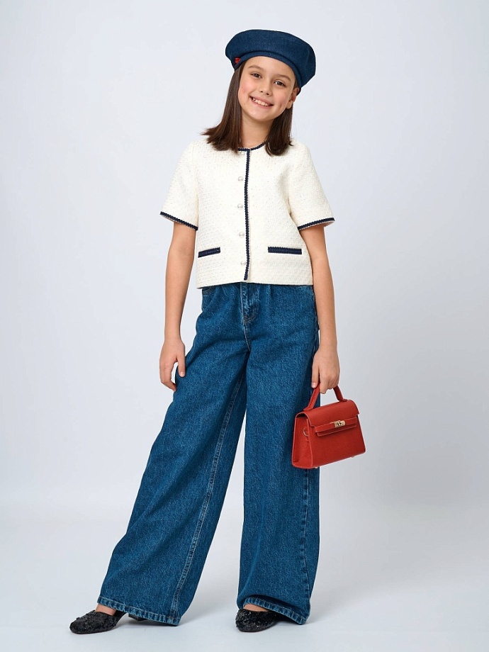 Джинсы широкие в цвете: Темно-синий Ole! Twice - фото 6