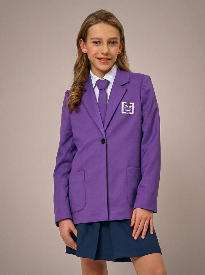 Жакет-пиджак прямого кроя в цвете: Фиолетовый Ole! Twice - фото 1