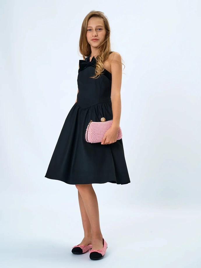 Платье с бархатной отделкой в цвете: Черный Ole! Twice - фото 10