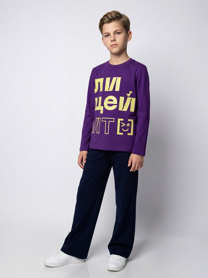 Лонгслив из премиального хлопка в цвете: Фиолетовый Ole! Twice - фото 3