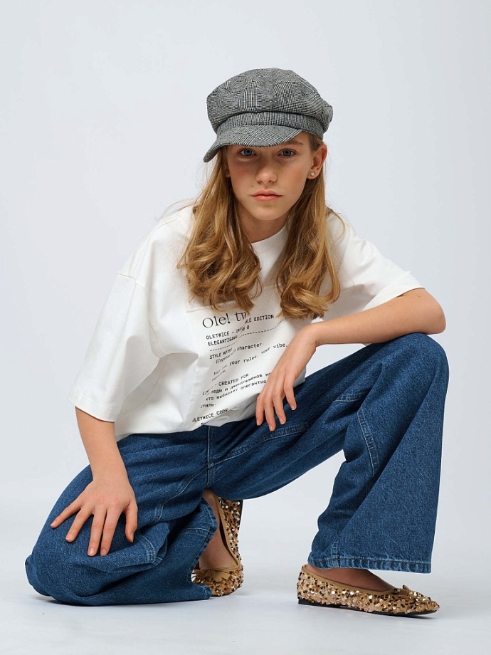 Футболка с нашивным принтом Ole!twice в цвете: Молочный Ole! Twice - фото 8