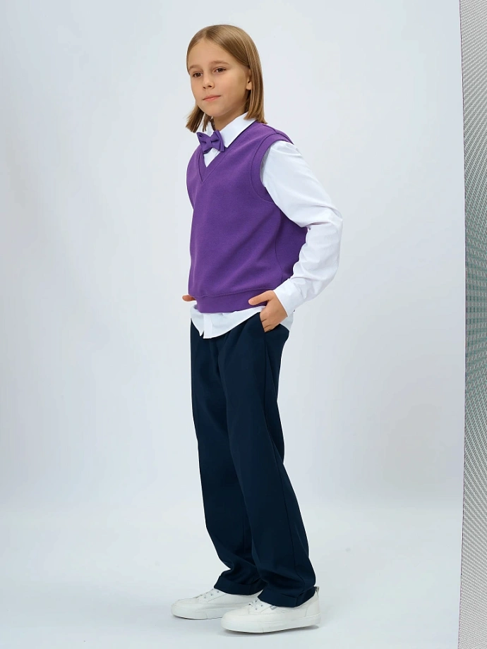 Жилет из фактурного трикотажа в цвете: Фиолетовый Ole! Twice - фото 2