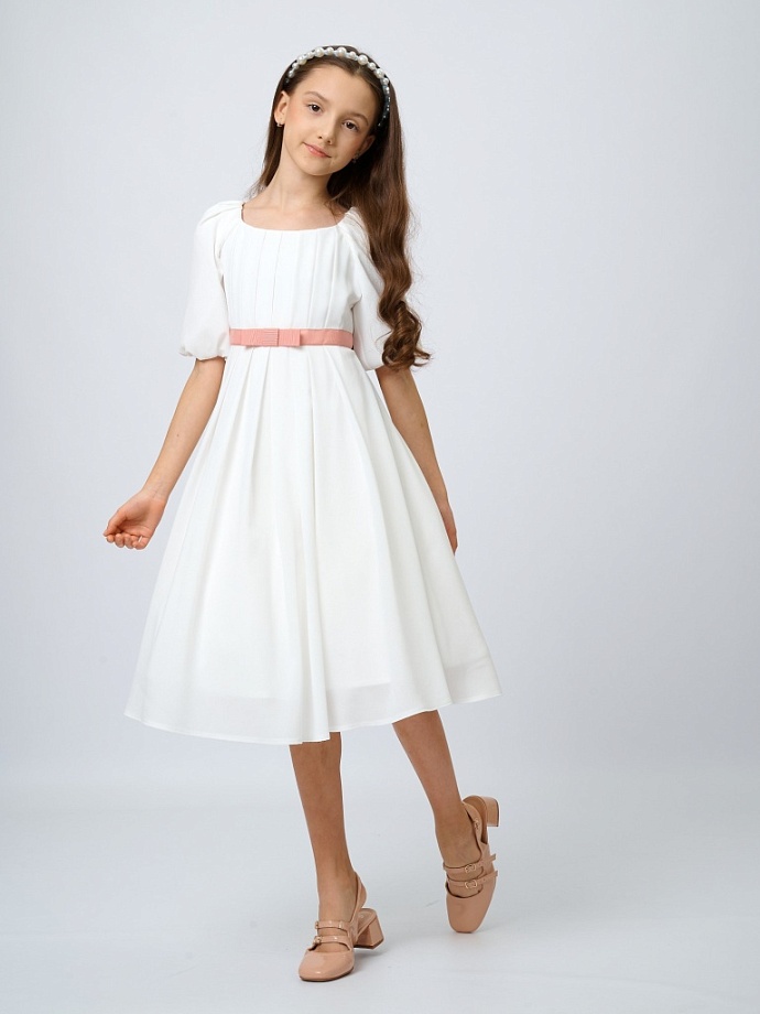 Платье с драпировкой в романтическом стиле в цвете: Молочный Ole! Twice - фото 7