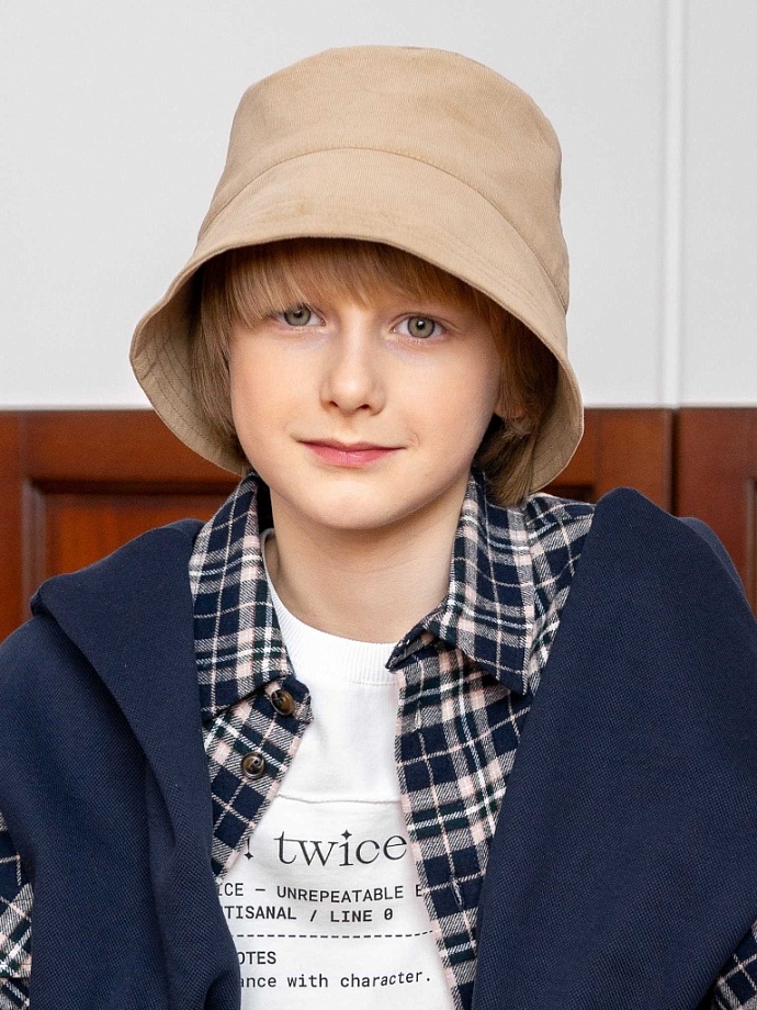 Панама из вельвета в цвете: Светло-бежевый Ole! Twice - фото 1