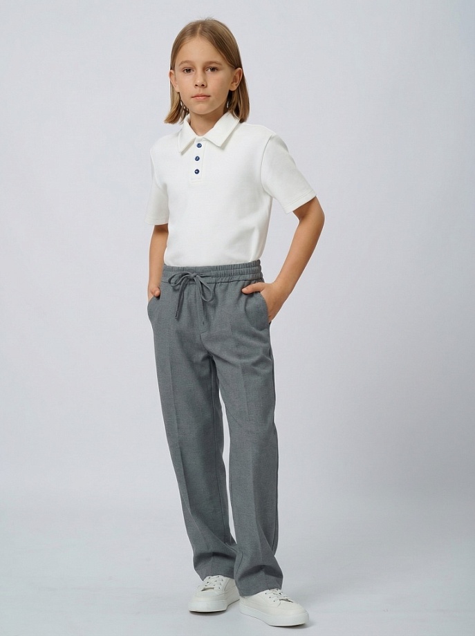 Брюки с поясом на резинке и шнурком в цвете:  Ole! Twice - фото 1