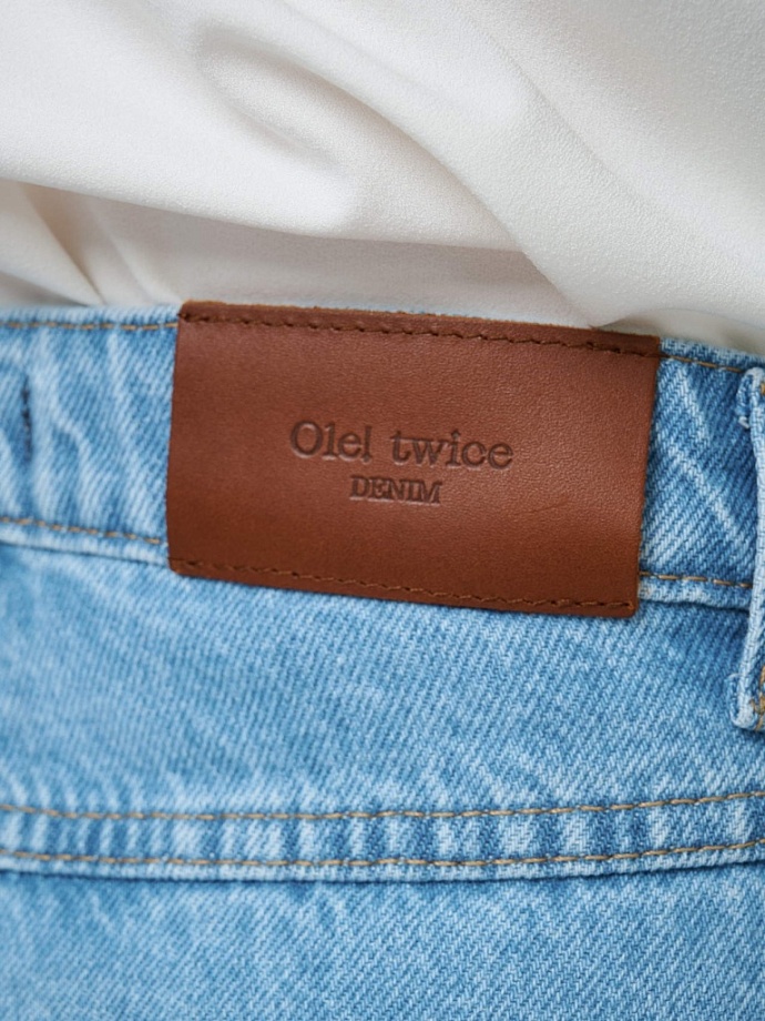 Джинсы широкие в цвете: Голубой Ole! Twice - фото 3