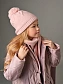Комплект шапка с помпоном и шарф в цвете: Розовый Ole! Twice - фото 3