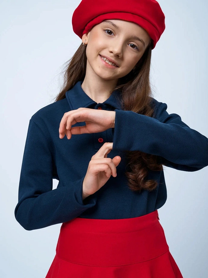 Поло с длинным рукавом унисекс в цвете: Синий Ole! Twice - фото 5