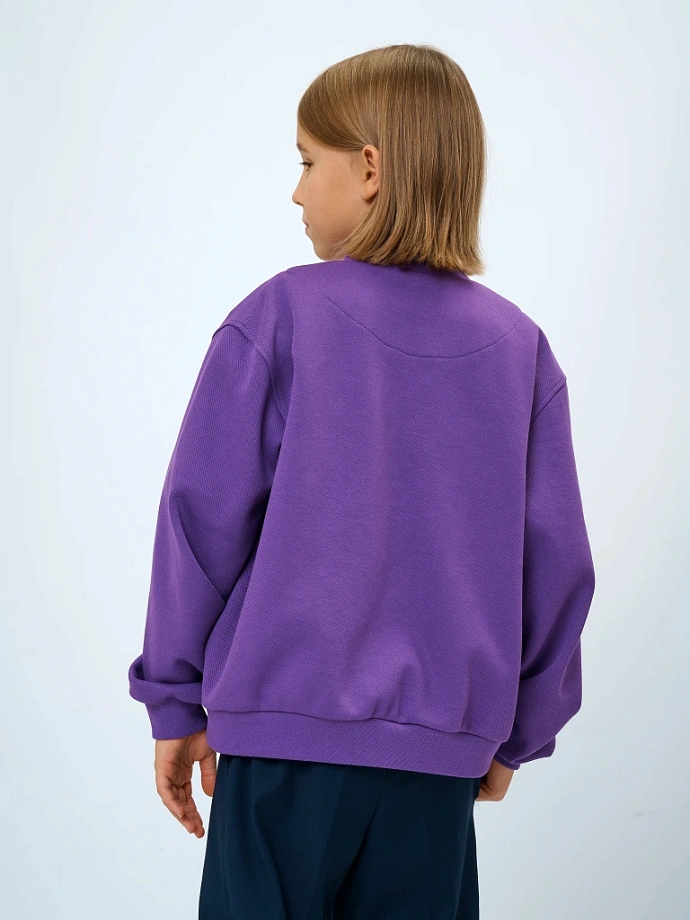 Бомбер из фактурного трикотажа в цвете: Фиолетовый Ole! Twice - фото 5