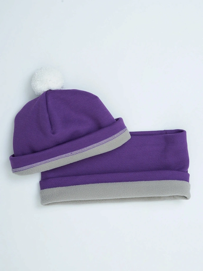 Шапка на флисовой подкладке в цвете: Фиолетовый Ole! Twice - фото 5