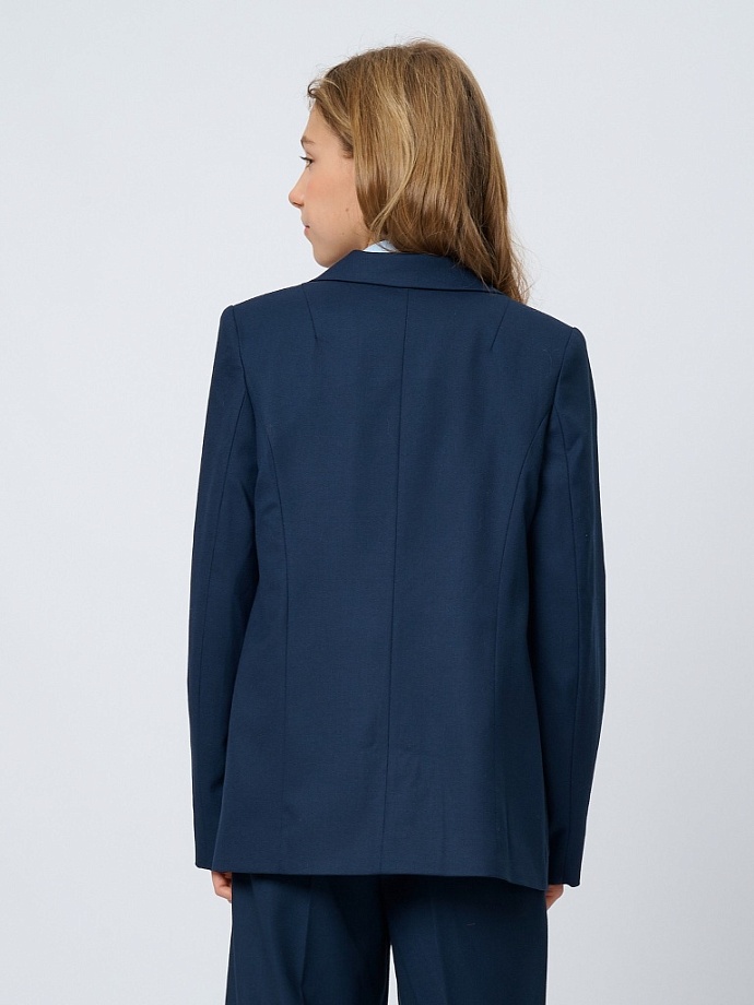 Жакет-пиджак прямого кроя в цвете: Синий Ole! Twice - фото 2