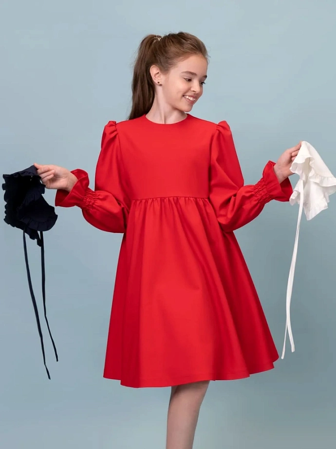 Платье с акцентными рукавами (без броши) в цвете: Красный Ole! Twice - фото 4