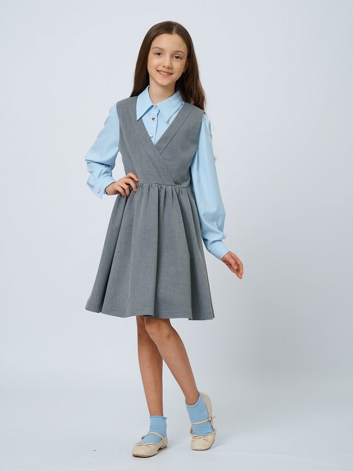 Сарафан школьный в цвете: Серый Ole! Twice - фото 5