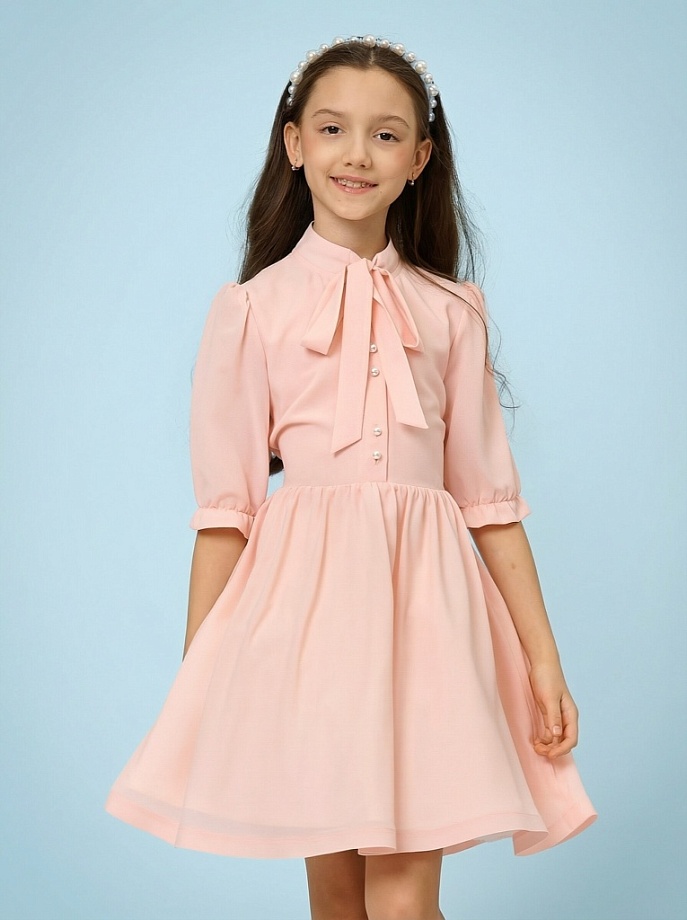 Платье с бантом в цвете: Розовый Ole! Twice - фото 1