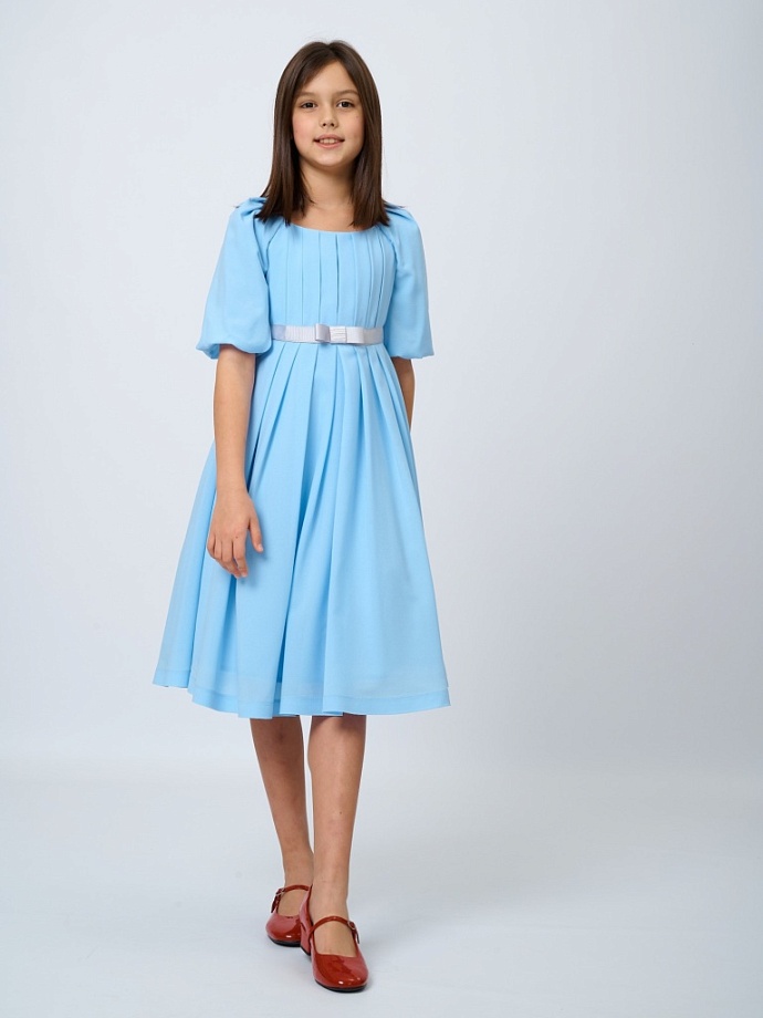 Платье с драпировкой в романтическом стиле в цвете: Голубой Ole! Twice - фото 4