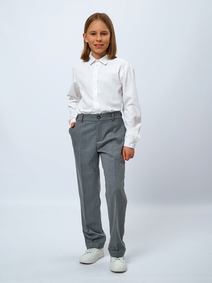 Рубашка классическая из смесового хлопка в цвете: Белый Ole! Twice - фото 4