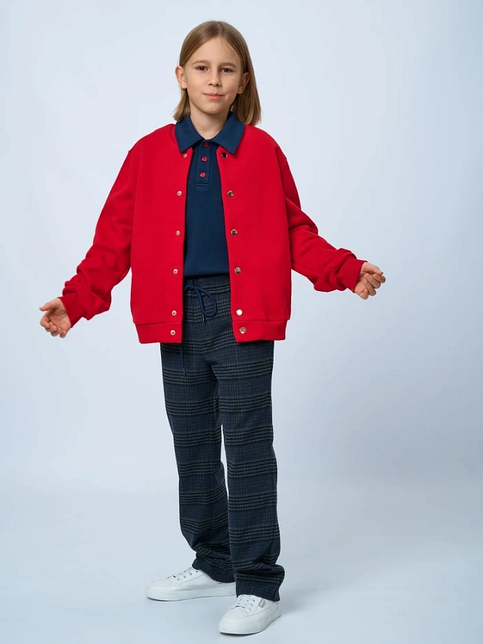 Брюки Comfort с поясом на резинке и шнурком в цвете: Синий Ole! Twice - фото 3