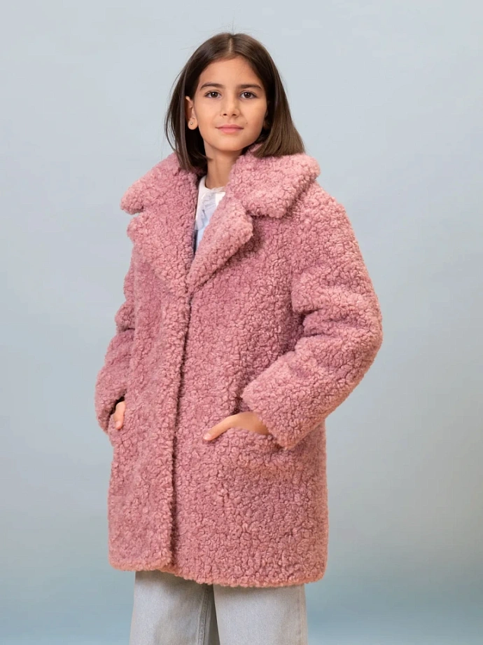 Меховое пальто с натуральным утеплителем в цвете: Розовый Ole! Twice - фото 4