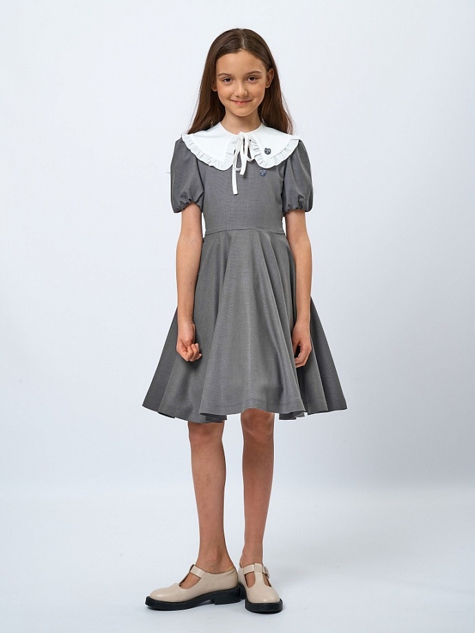 Воротник съемный с оборкой с вышивкой в цвете: Молочный Ole! Twice - фото 2