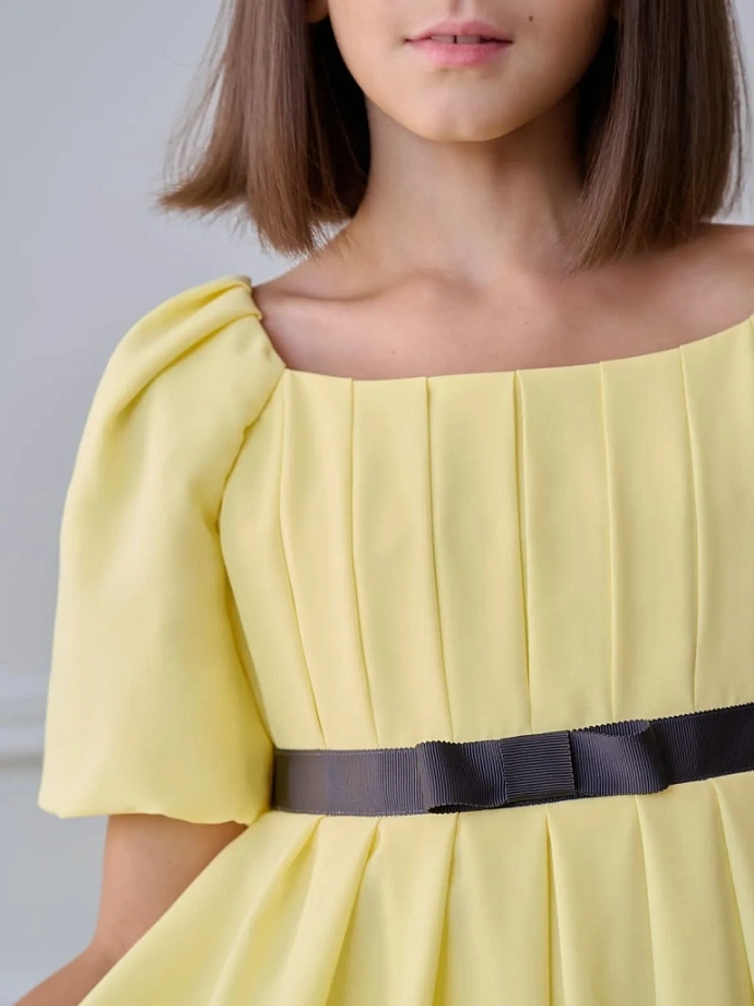 Платье с драпировкой в романтичном стиле в цвете: Желтый Ole! Twice - фото 4