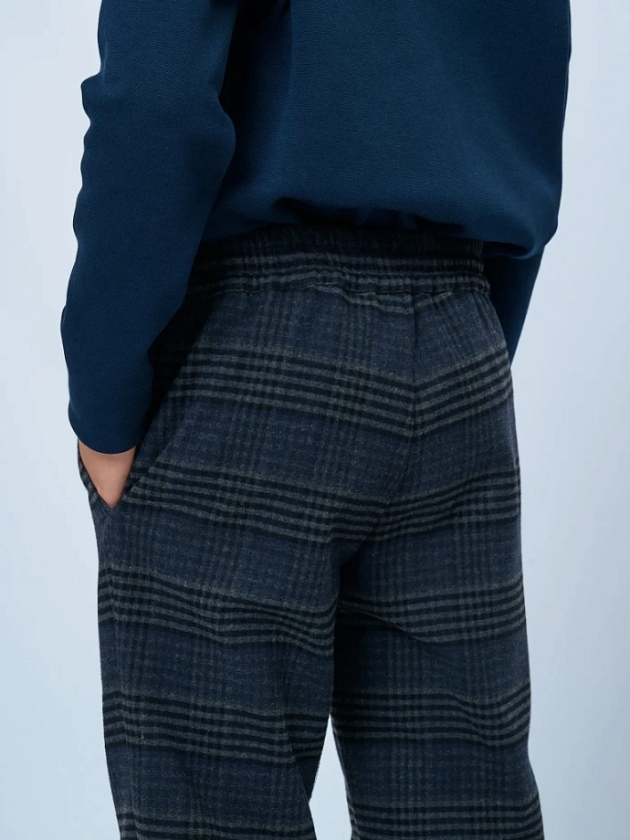 Брюки Comfort с поясом на резинке и шнурком в цвете: Синий Ole! Twice - фото 5