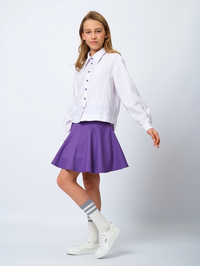 Рубашка укороченная из модала в цвете: Белый Ole! Twice - фото 6