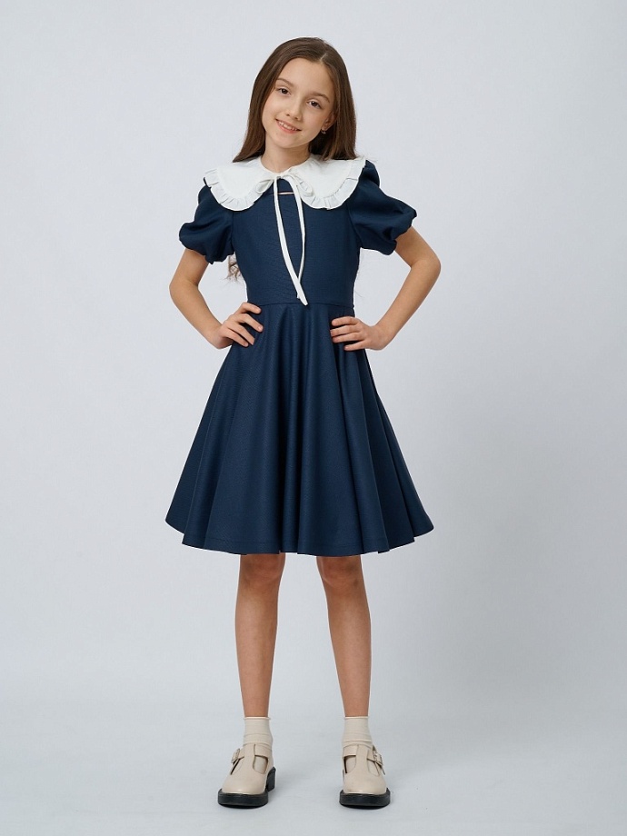 Платье со съемным бантом в цвете: Синий Ole! Twice - фото 6