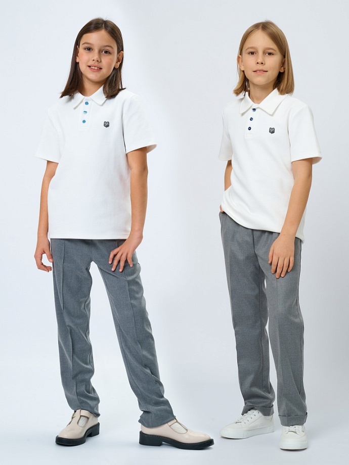 Поло с коротким рукавом унисекс с шевроном в цвете: Белый Ole! Twice - фото 1