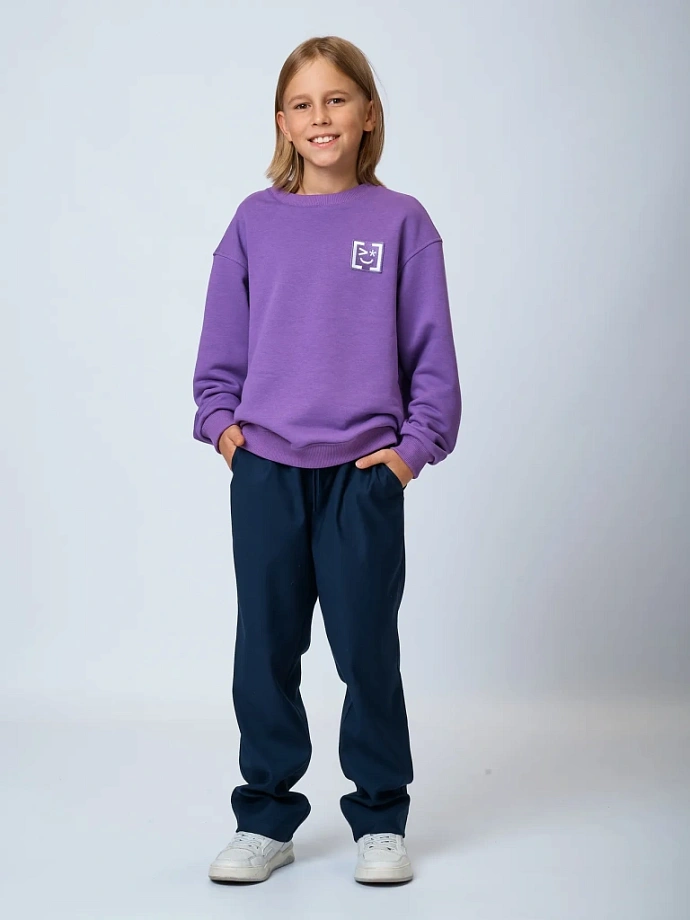 Свитшот со съемным воротником и шевроном в цвете: Фиолетовый Ole! Twice Свитшот со съемным воротником и шевроном в цвете: Фиолетовый Ole! Twice - фото 3