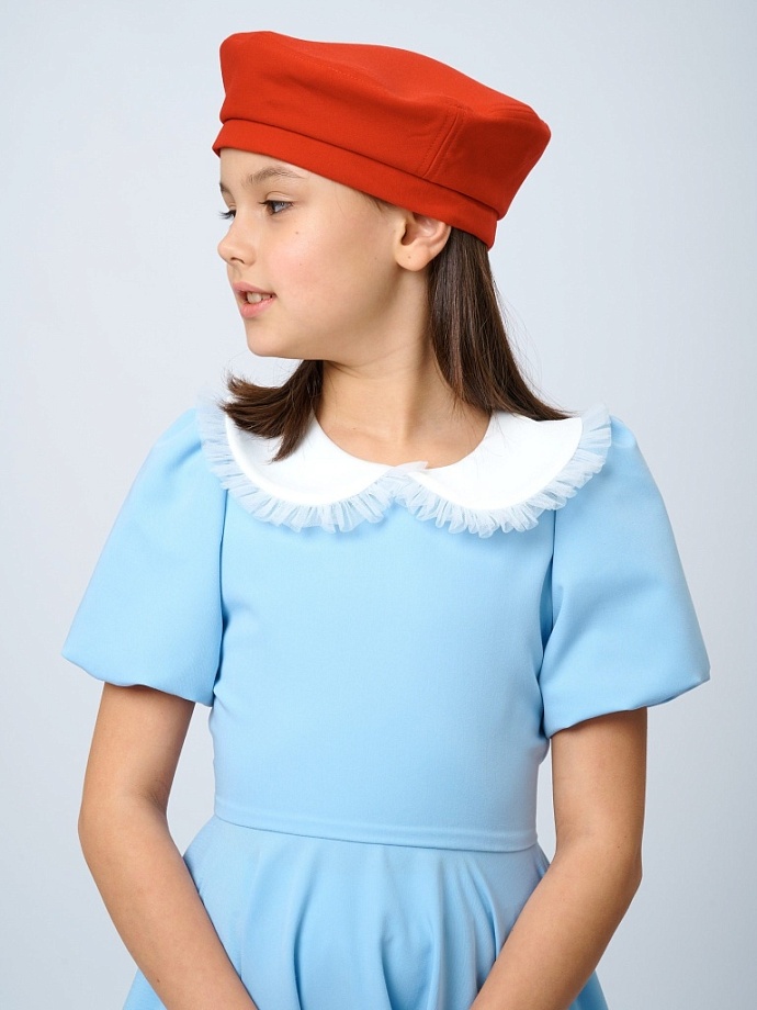 Платье с коротким рукавом и юбкой-солнце в цвете: Голубой Ole! Twice - фото 4