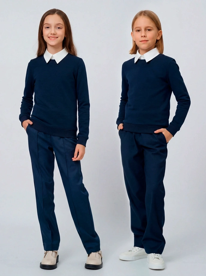 Свитшот со съемным воротником в цвете: Темно-синий Ole! Twice - фото 1