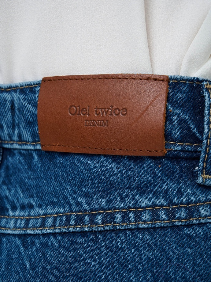 Джинсы широкие в цвете: Темно-синий Ole! Twice - фото 4