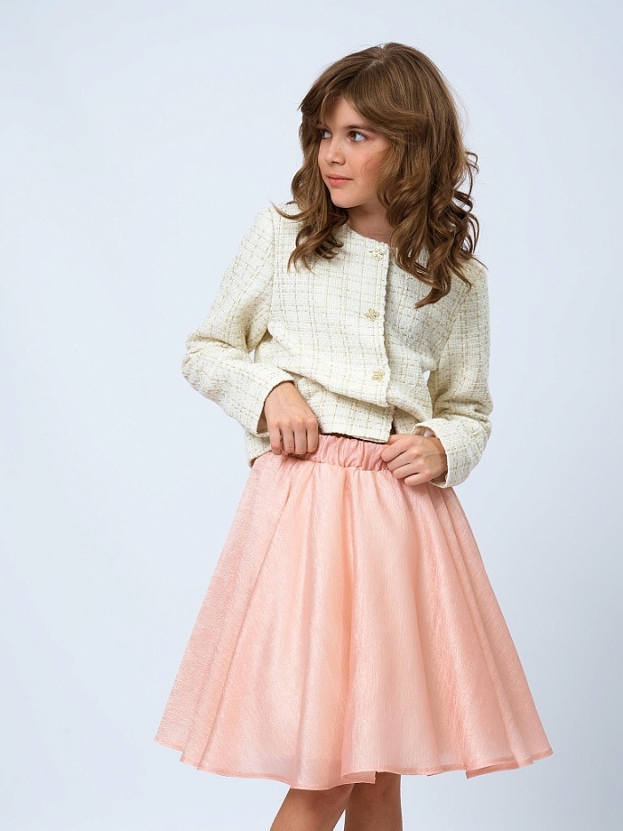 Юбка из легкой ткани с жемчужным блеском в цвете: Розовый Ole! Twice - фото 3