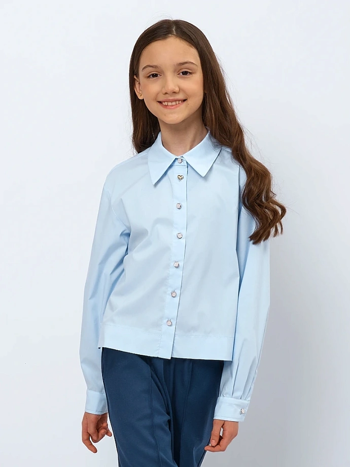 Рубашка укороченная в цвете: Голубой Ole! Twice - фото 1