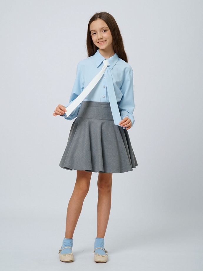 Галстук двухсторонний с вышивкой в цвете: Бело-голубой Ole! Twice - фото 2