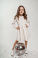 Платье с оборками и золотыми кнопками, длинный рукав в цвете: Молочный Ole! Twice - фото 6