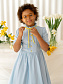 Платье со складками и лентой в цвет пуговиц в цвете: Голубой Ole! Twice - фото 7