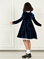 Двойное платье: бархатное верхнее и нижнее из хлопка с кружевной отделкой в цвете: Синий Ole! Twice - фото 2