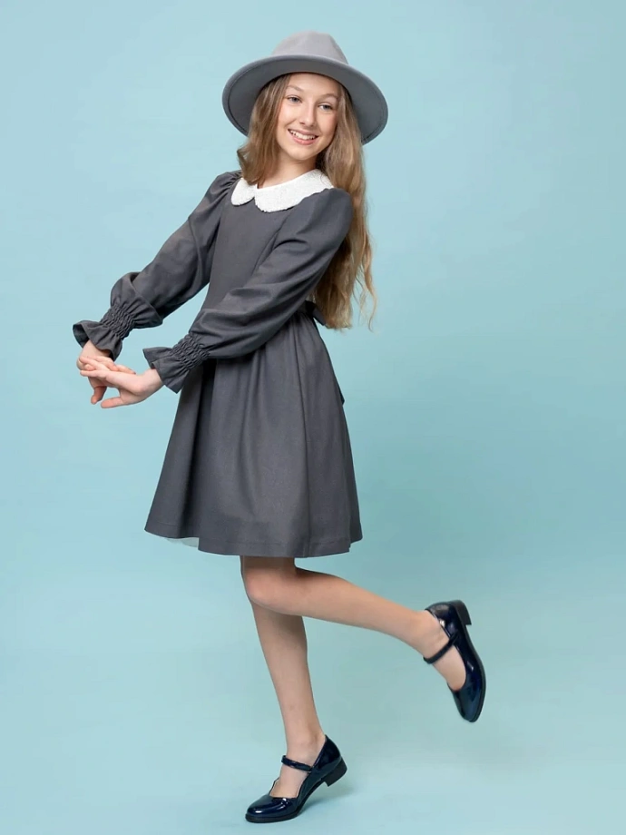 Платье со съемным воротником из бисера в цвете: Серый Ole! Twice - фото 9