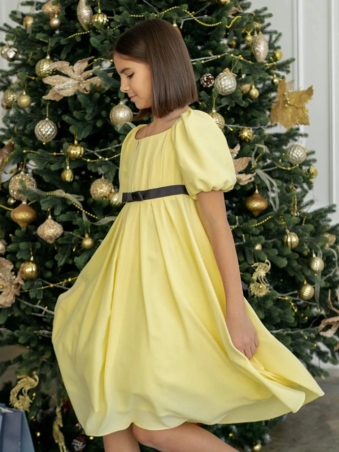 Платье с драпировкой в романтичном стиле в цвете: Желтый Ole! Twice - фото 8