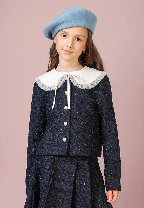 Жакет из твида со съемным воротником