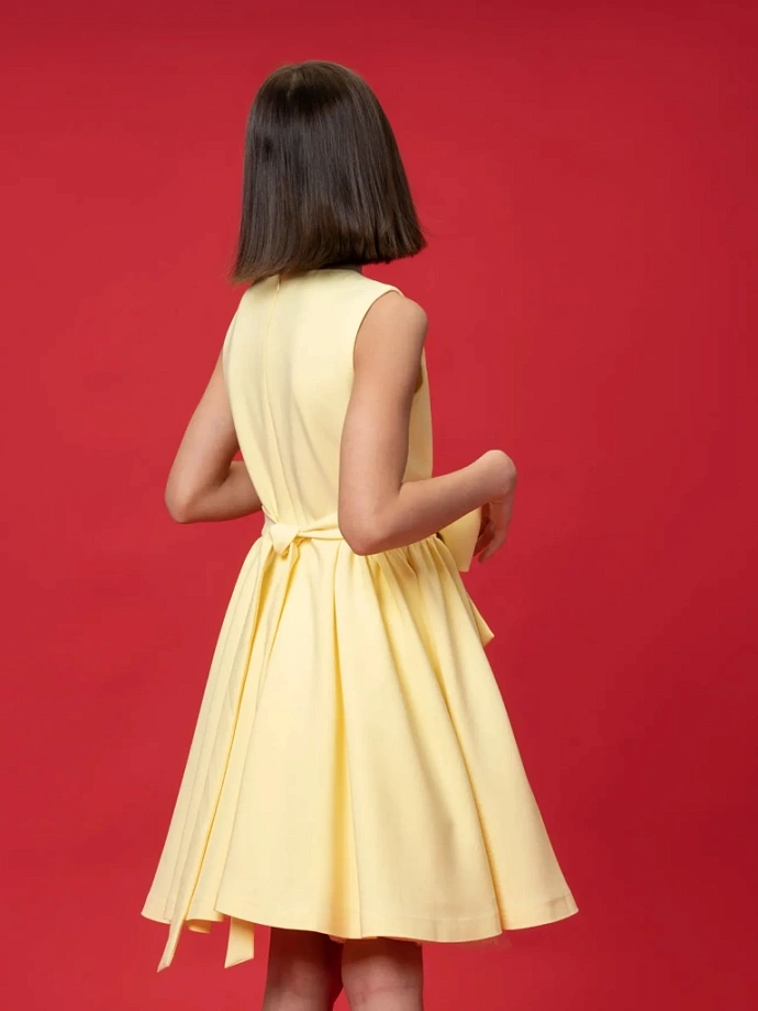 Платье с бантом и пышной юбкой в цвете: Желтый Ole! Twice - фото 8